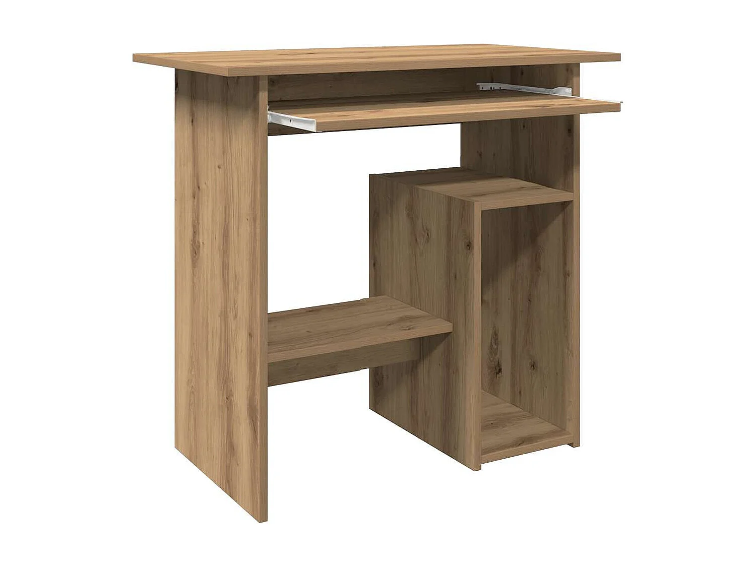 Escritorio de roble artesanal 80x45x74 cm madera de ingeniería