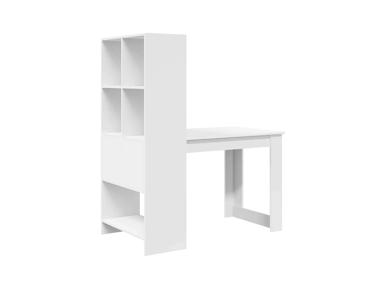 Bureau met plank Wit 122 x 67 x 145 cm Bewerkt hout