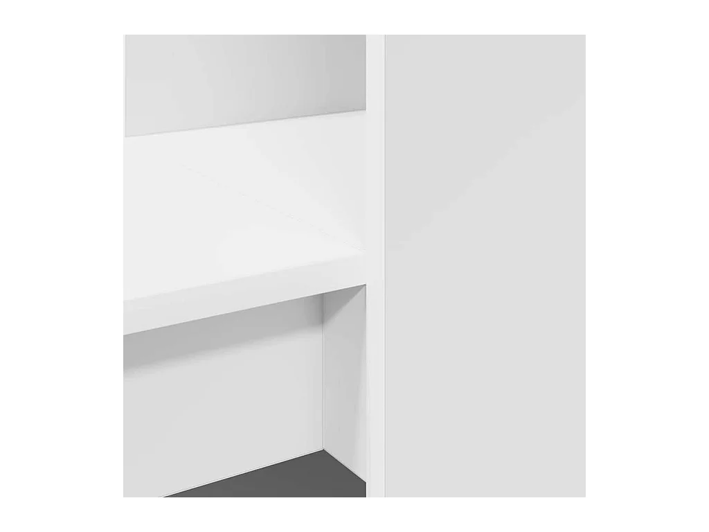 Bureau met plank Wit 122 x 67 x 145 cm Bewerkt hout