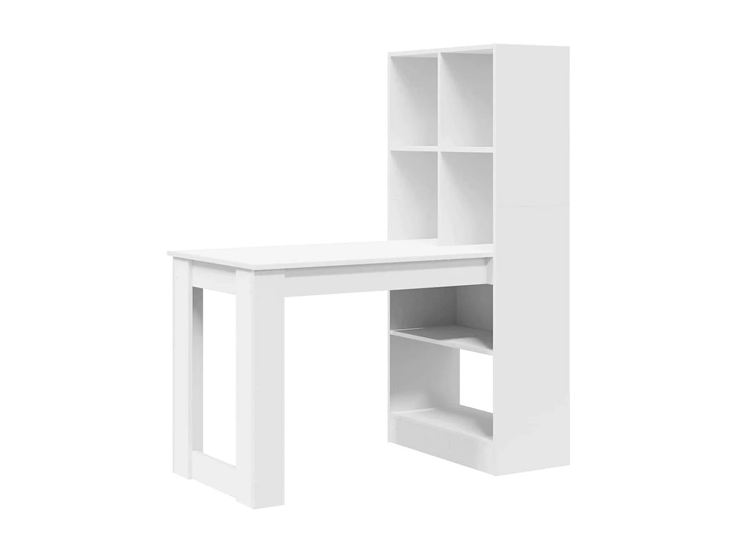 Bureau avec étagère Blanc 122 x 67 x 145 cm Bois d'ingénierie