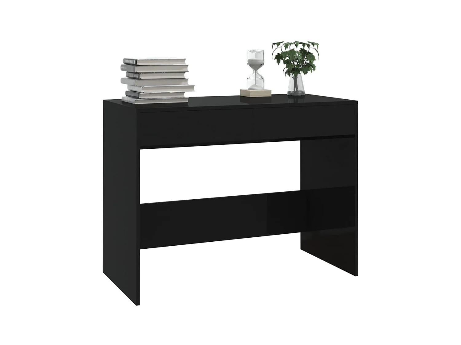 Zwart bureau 101x50x76,5 cm bewerkt hout