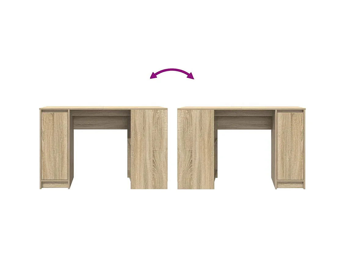 Bureau chêne sonoma 120x42x76 cm bois d'ingénierie