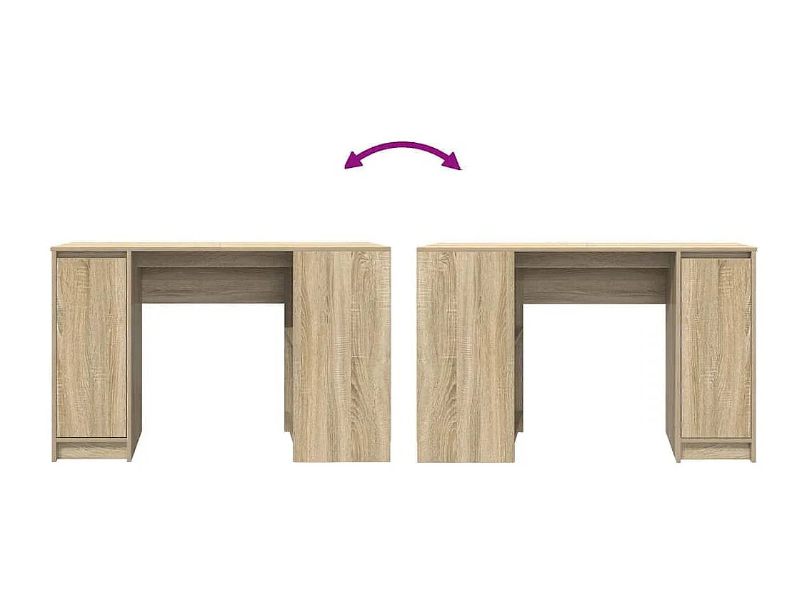 Bureau chêne sonoma 120x42x76 cm bois d'ingénierie