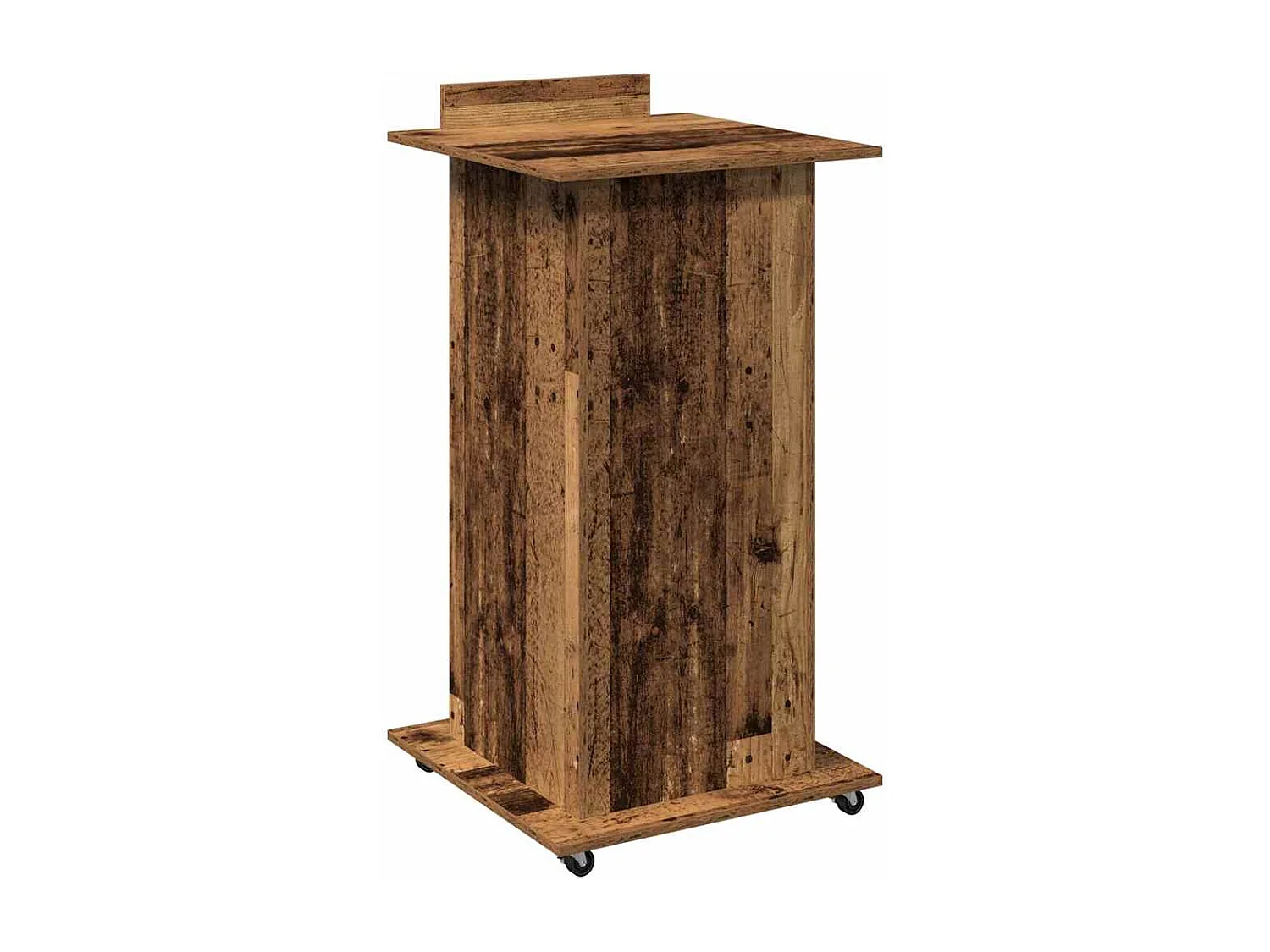 Podio con ruota Legno antico 55 x 55 x 107 cm Legno ingegnerizzato