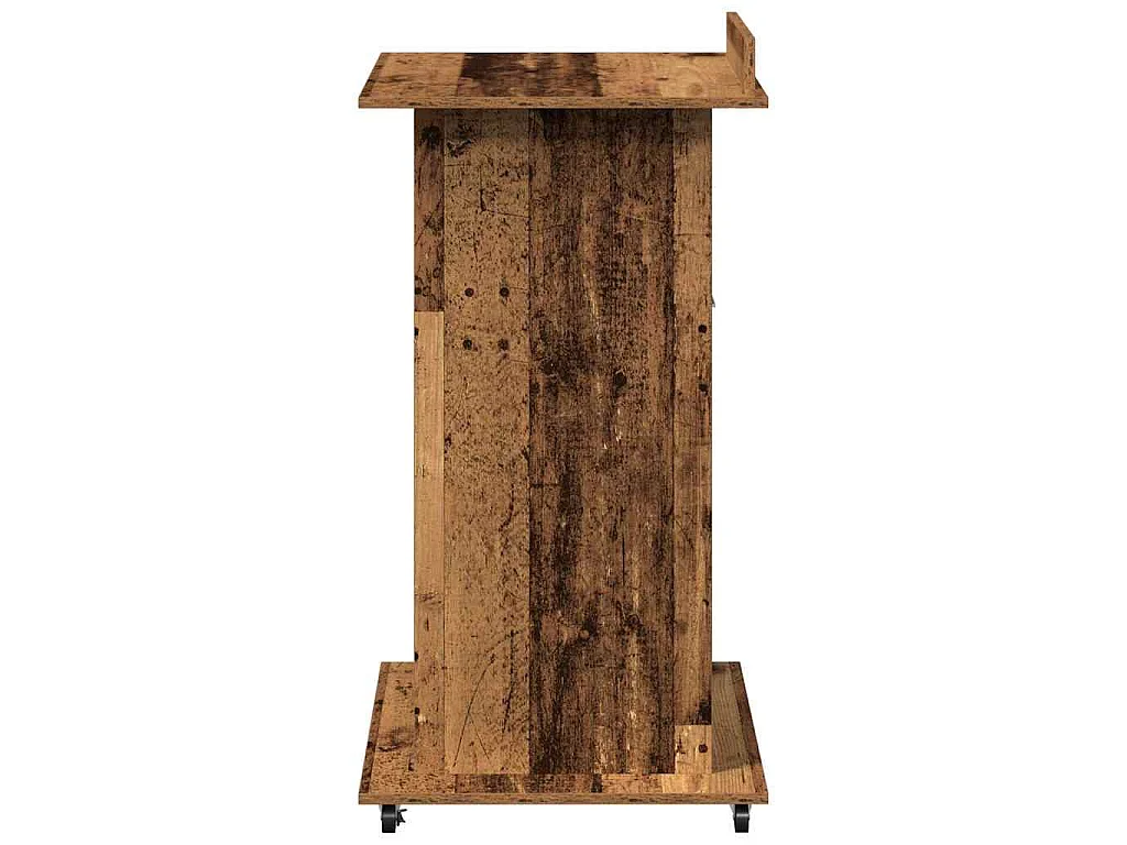 Podium mit Rad Antikholz 55 x 55 x 107 cm Holzwerkstoff