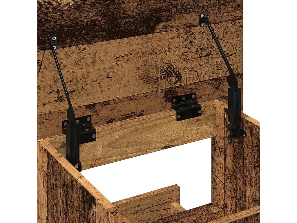 Podium mit Rad Antikholz 55 x 55 x 107 cm Holzwerkstoff