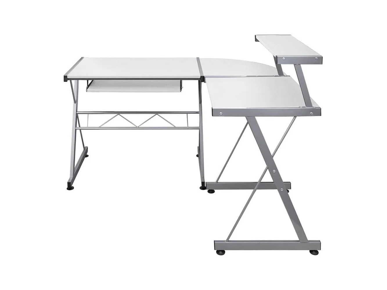 Bureau d'ordinateur d'angle Blanc 132x112x99 cm Bois ingénierie