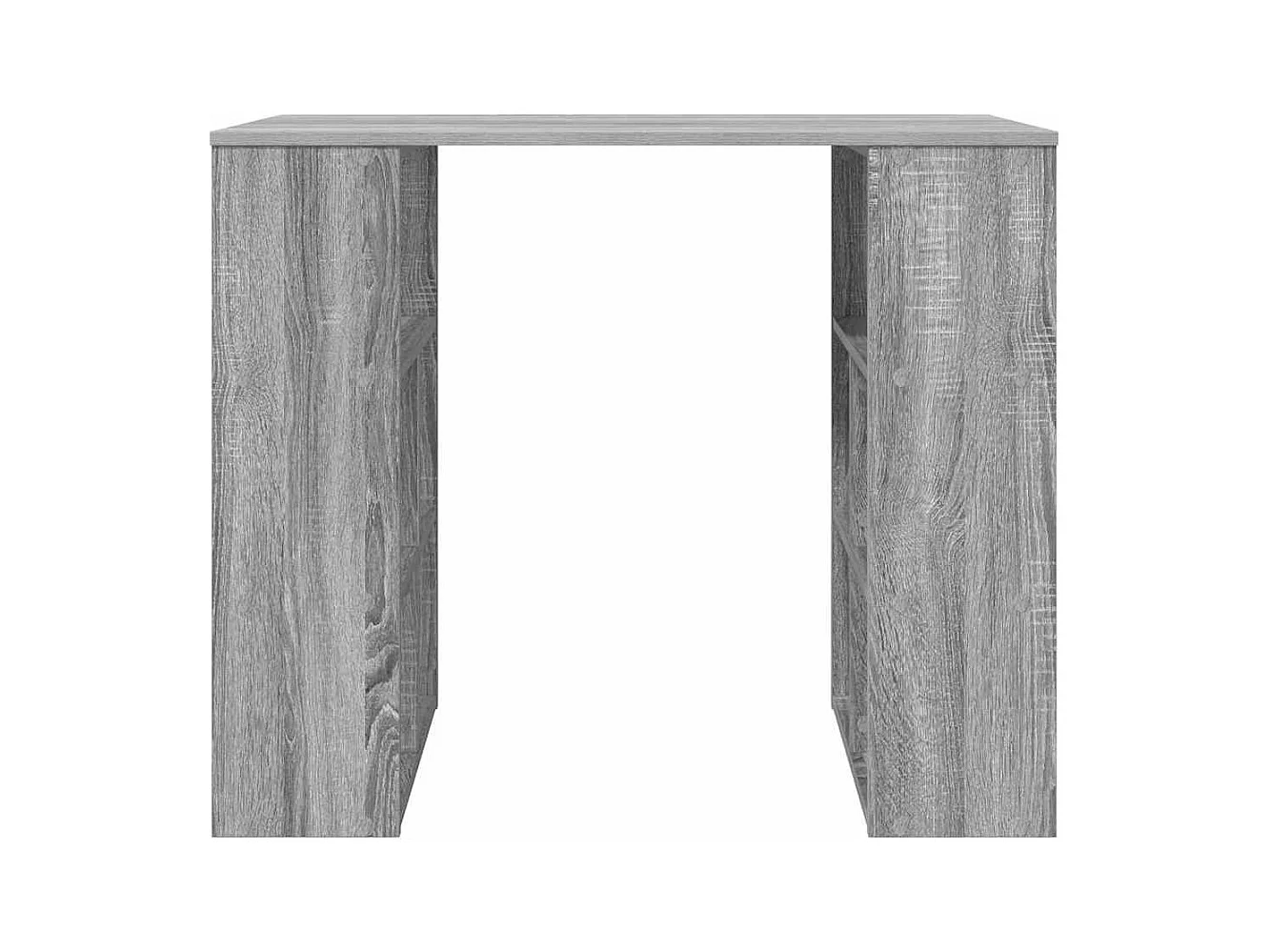 Bureau avec étagère Gris 90 x 50 x 75 cm Bois d'ingénierie