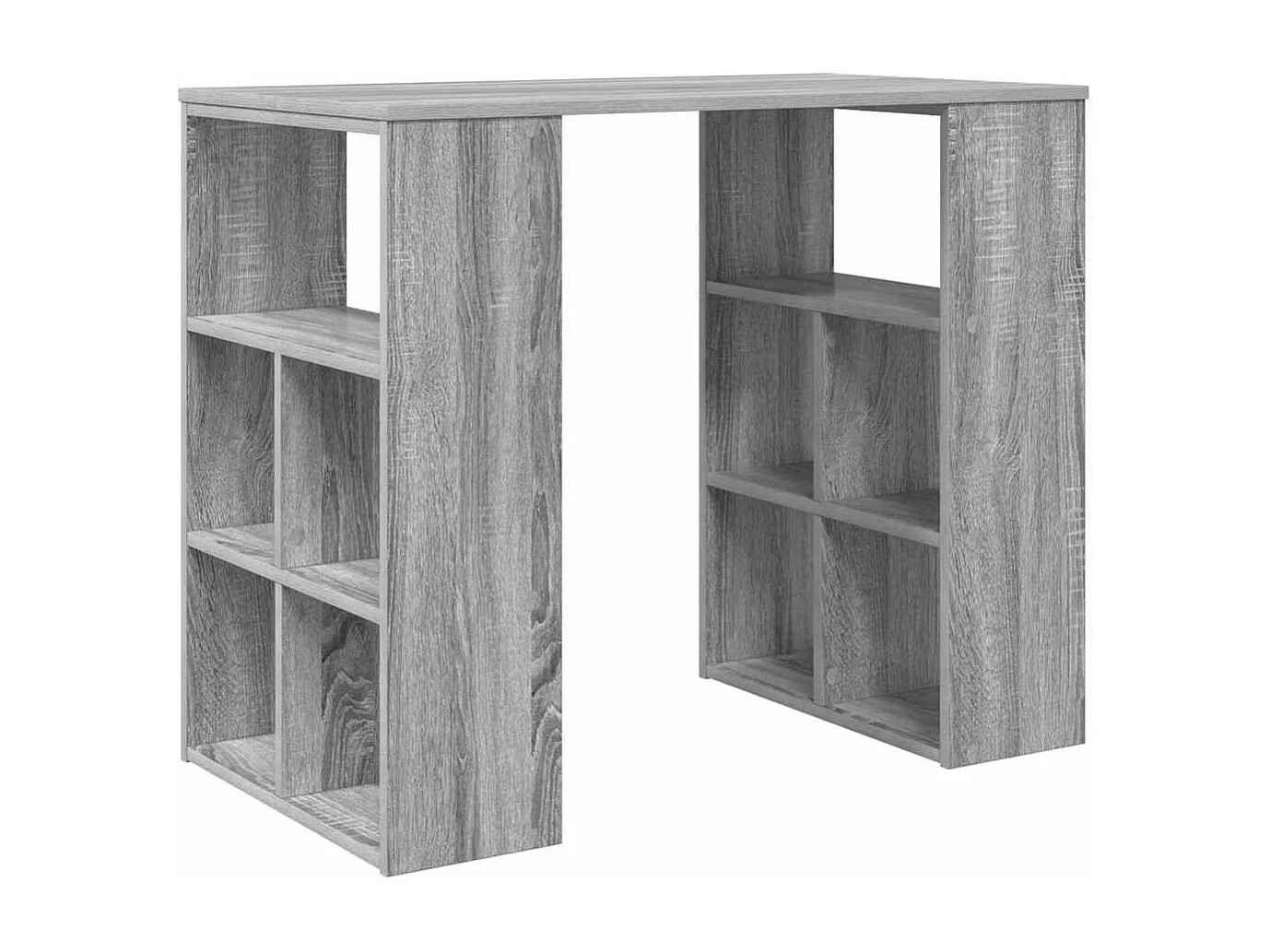 Bureau avec étagère Gris 90 x 50 x 75 cm Bois d'ingénierie