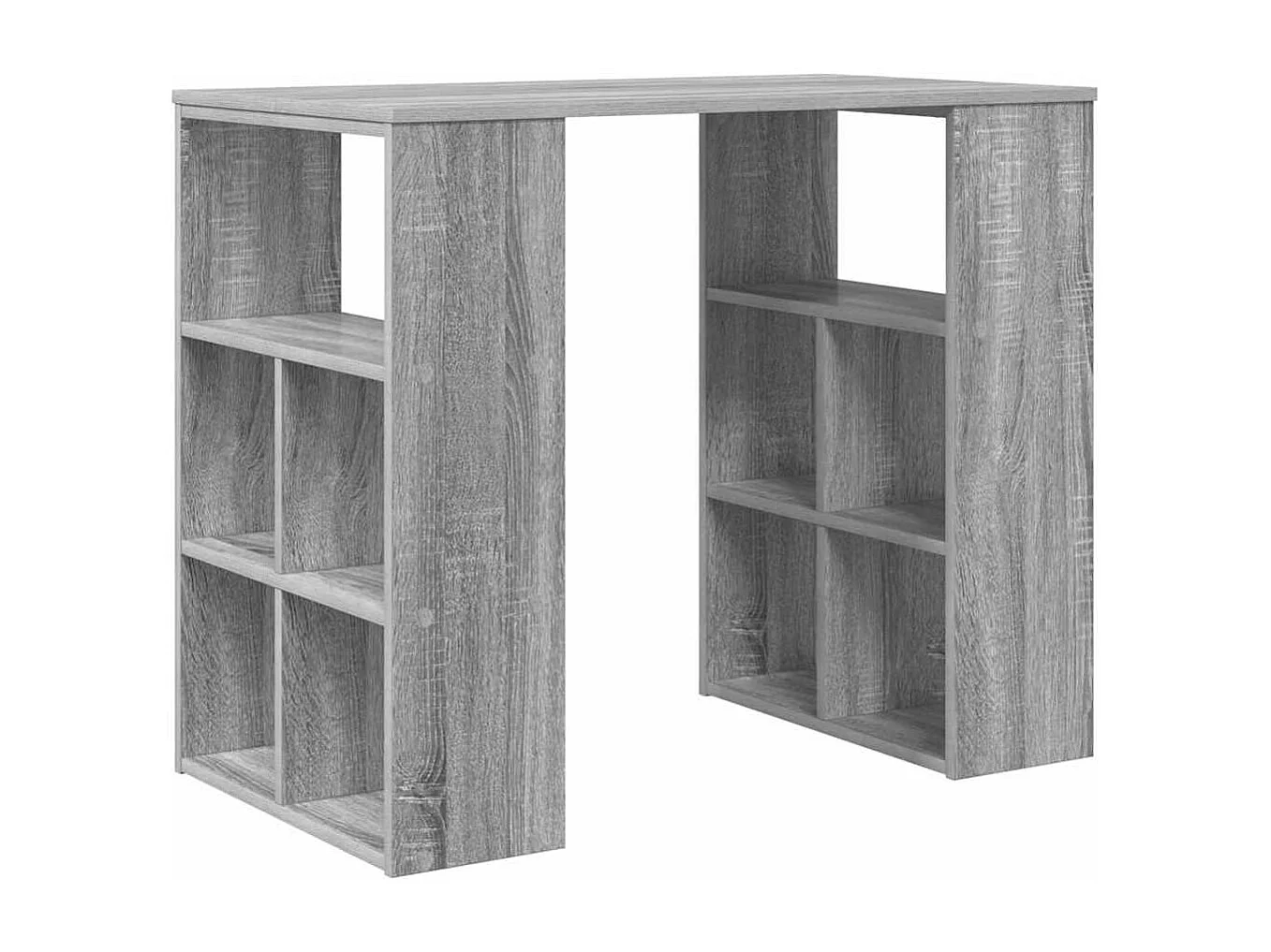 Bureau avec étagère Gris 90 x 50 x 75 cm Bois d'ingénierie