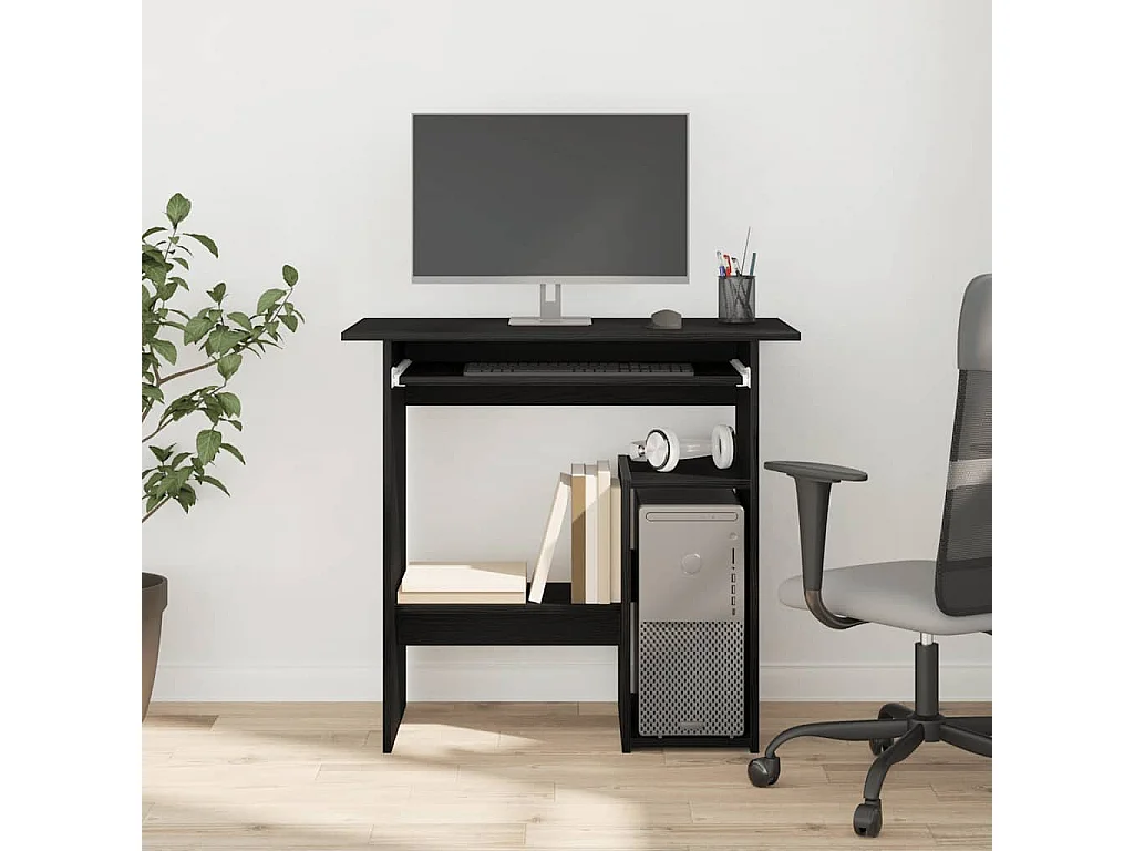 Bureau chêne noir 80x45x74 cm bois d'ingénierie