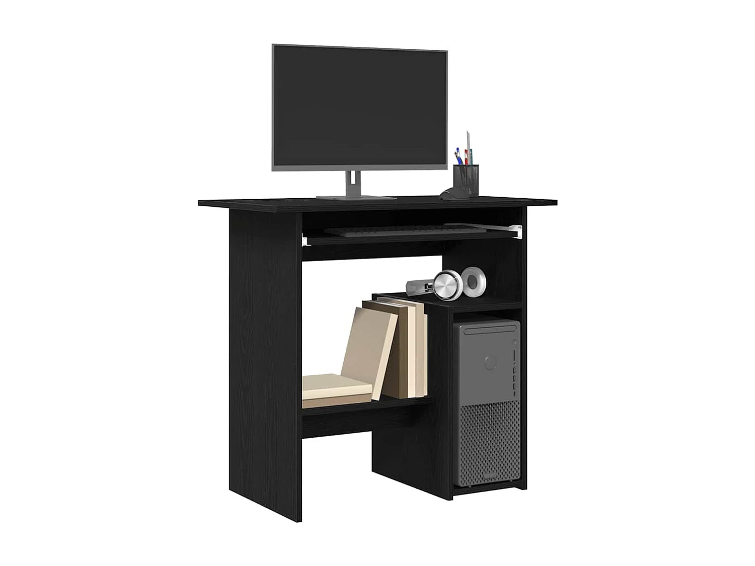Bureau chêne noir 80x45x74 cm bois d'ingénierie