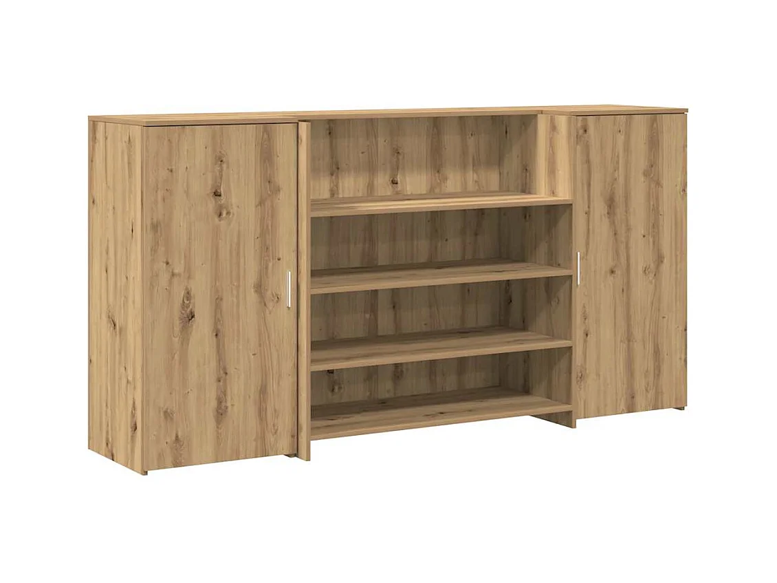 Bureau réception chêne artisanal 200x50x103,5cm bois ingénierie