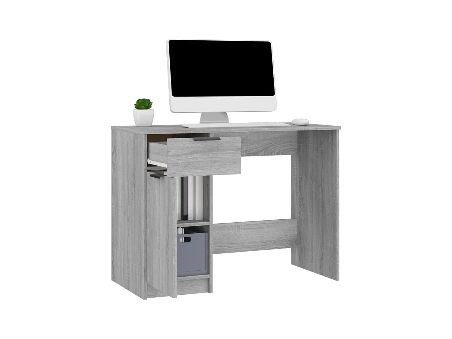 Sonoma Grey Bureau 100x50x75 cm Engineered Wood