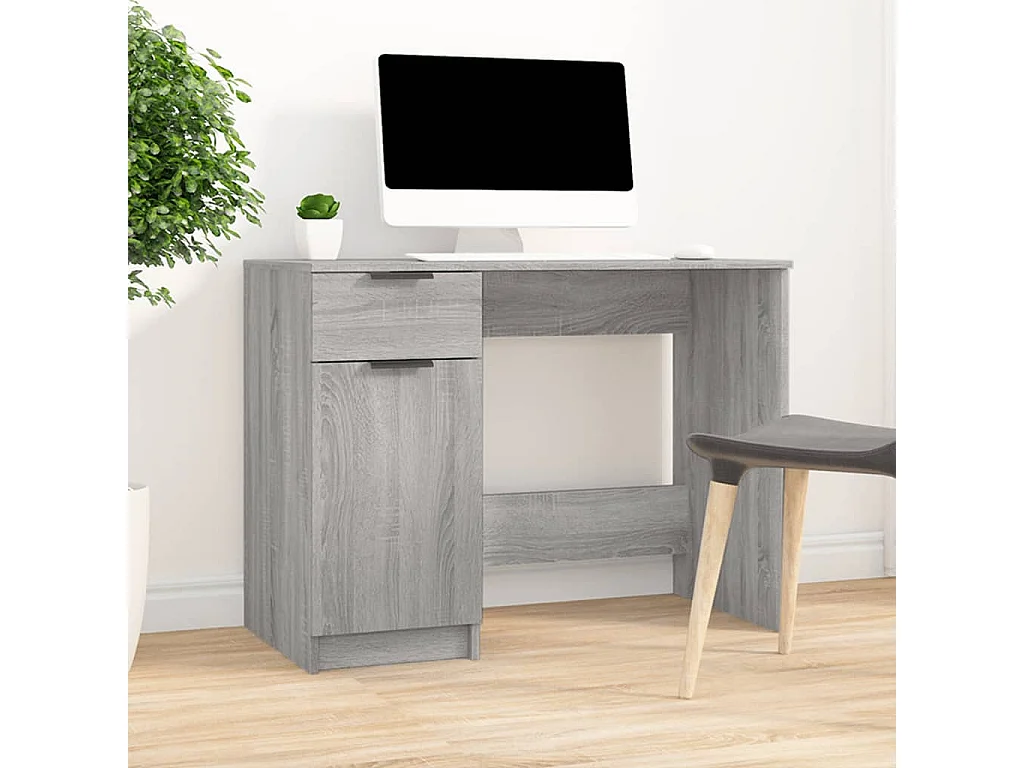 Escritorio Sonoma Gris 100x50x75 cm Madera de Ingeniería