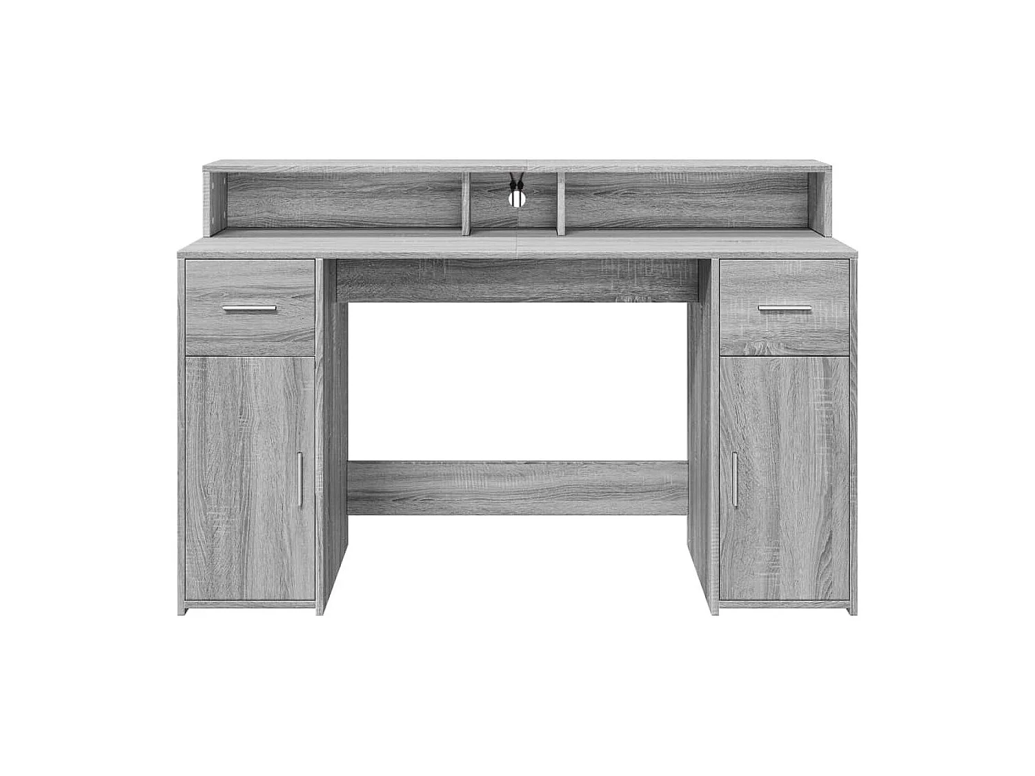 Scrivania Sonoma Grey e luci LED 140x55x91 cm in legno ingegnerizzato