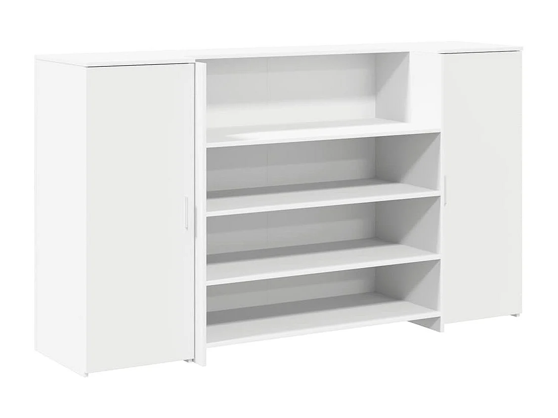 Bureau de réception blanc 180x50x103,5 cm bois d'ingénierie