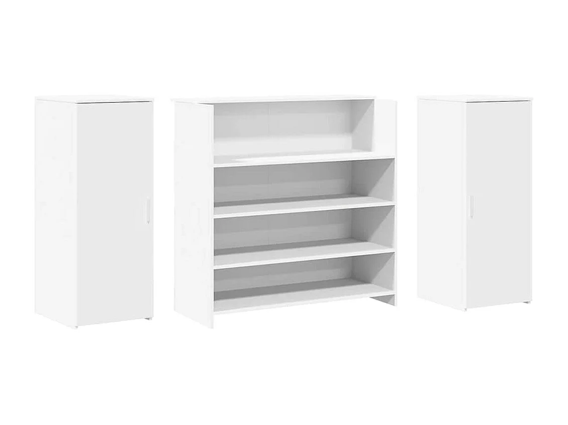 Bureau de réception blanc 180x50x103,5 cm bois d'ingénierie