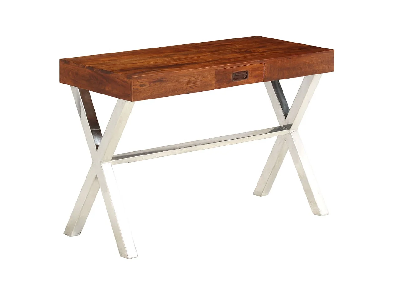 Escritorio Madera maciza de acacia con acabado miel 110x50x76 cm