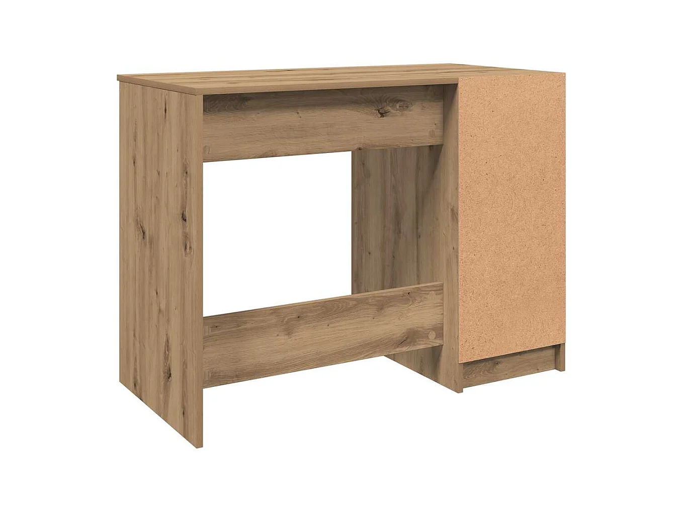 Bureau chêne artisanal 100x50x75 cm bois d'ingénierie