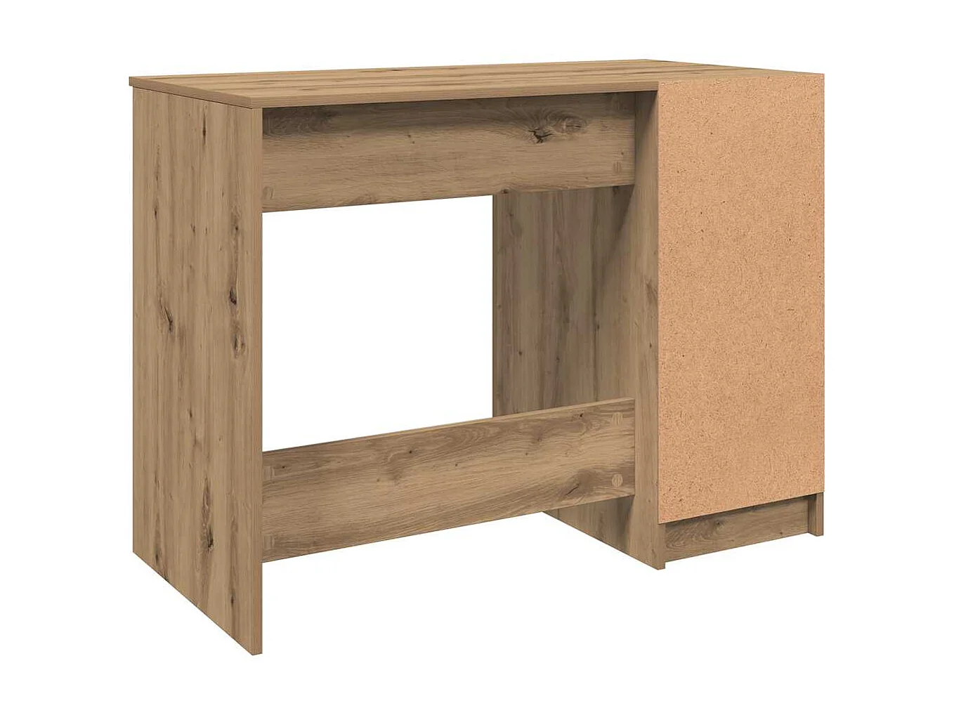 Bureau chêne artisanal 100x50x75 cm bois d'ingénierie