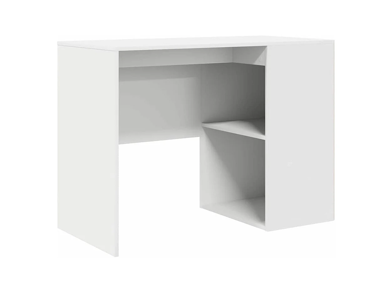 Bureau d'angle 2 pcs Blanc 102 x 50 x 75 cm Bois d'ingénierie