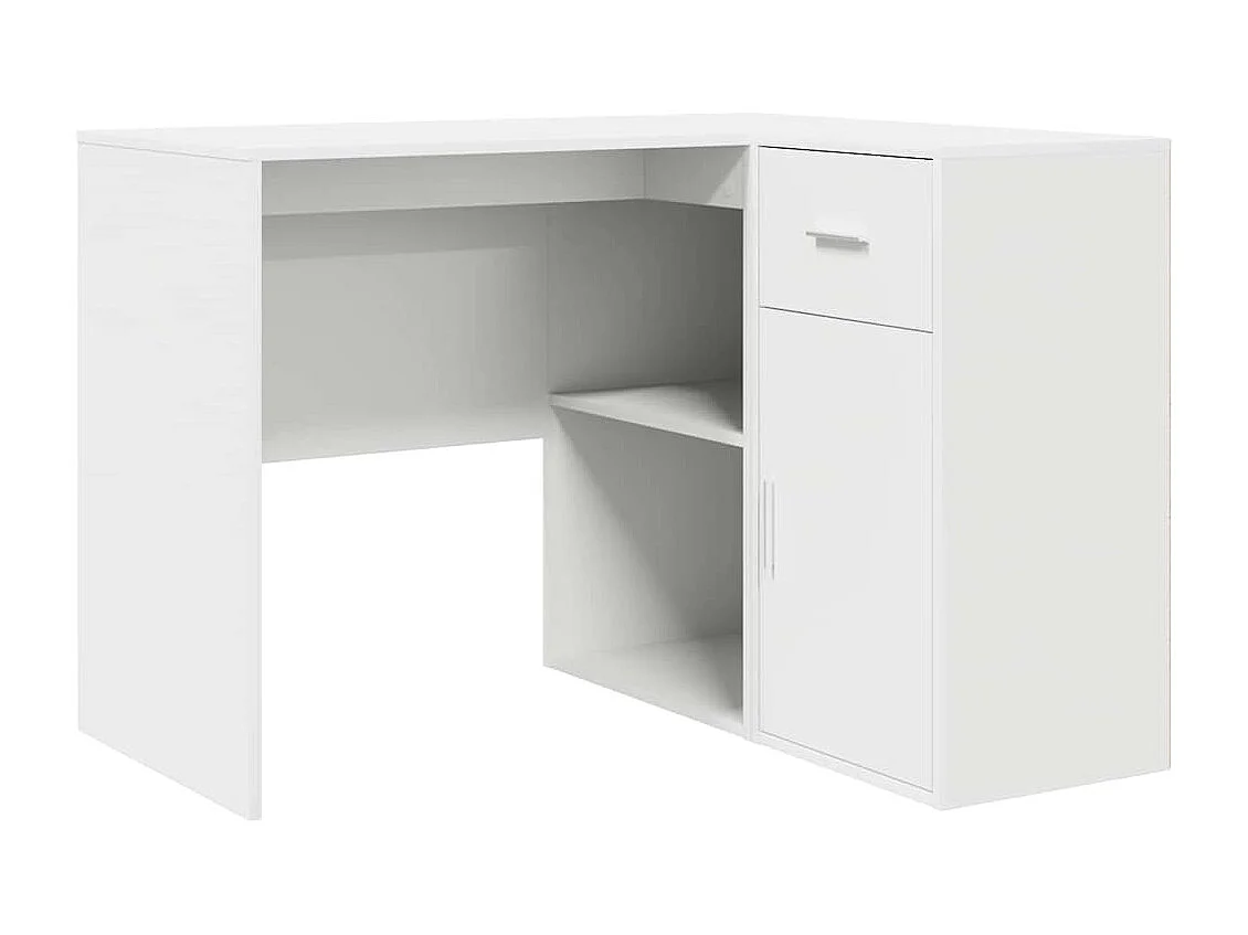 Bureau d'angle 2 pcs Blanc 102 x 50 x 75 cm Bois d'ingénierie
