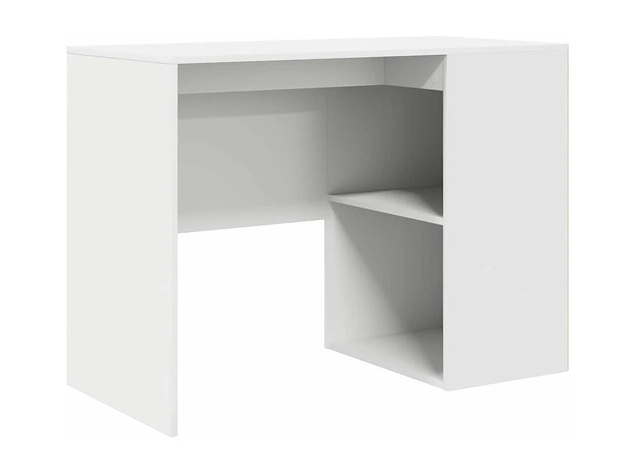 Bureau d'angle 2 pcs Blanc 102 x 50 x 75 cm Bois d'ingénierie