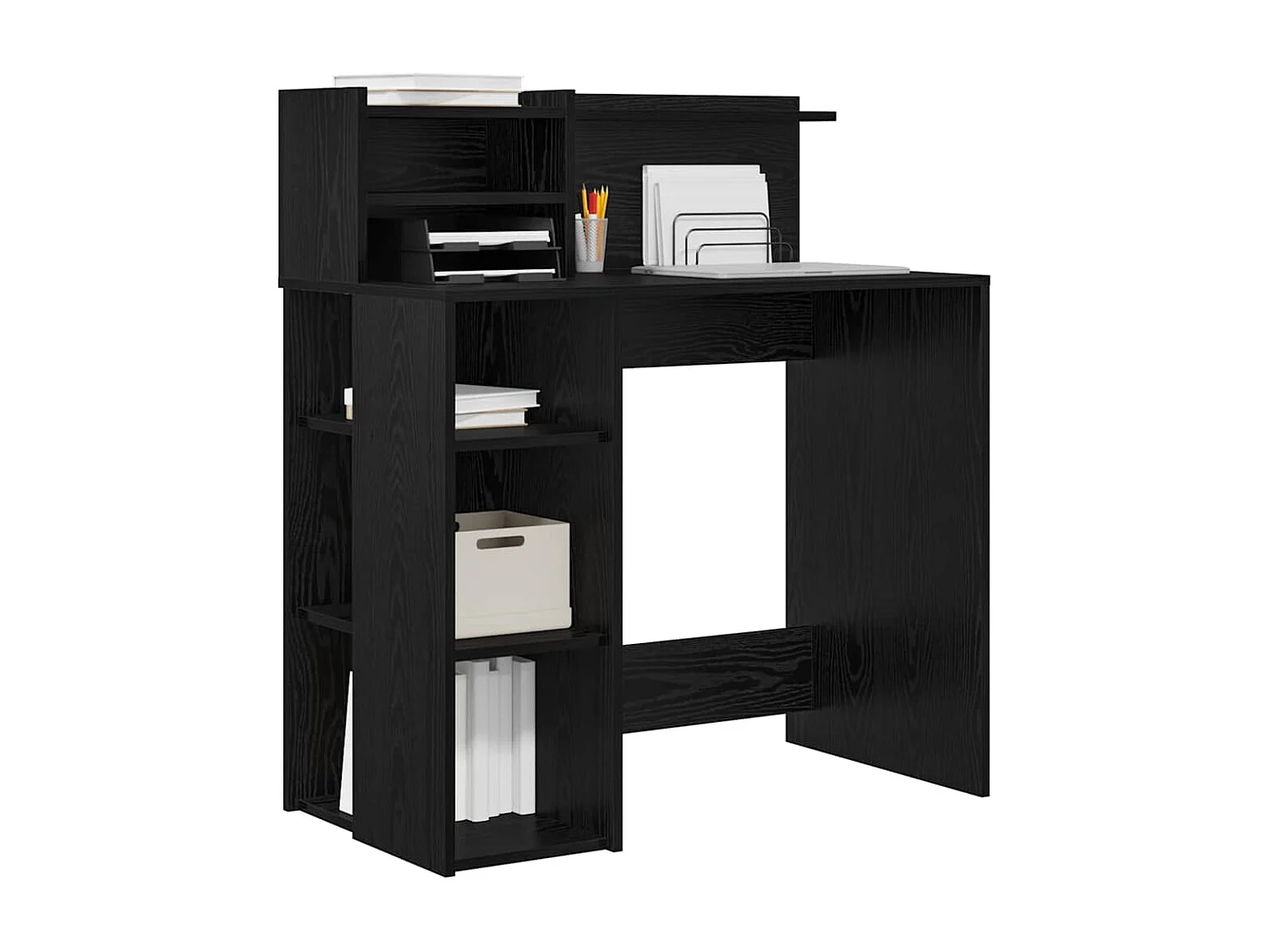 Bureau avec rangement Chêne noir 90 x 48 x 101,5 cm