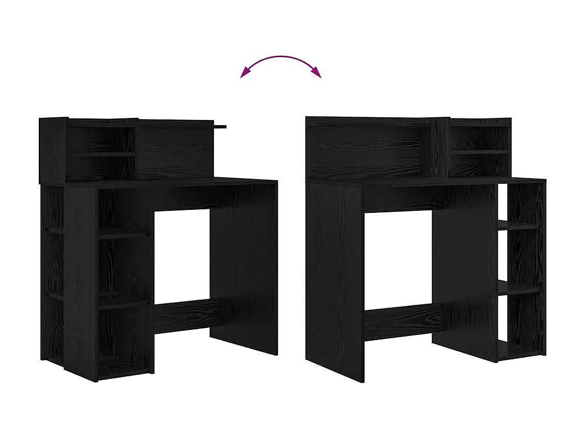 Bureau avec rangement Chêne noir 90 x 48 x 101,5 cm