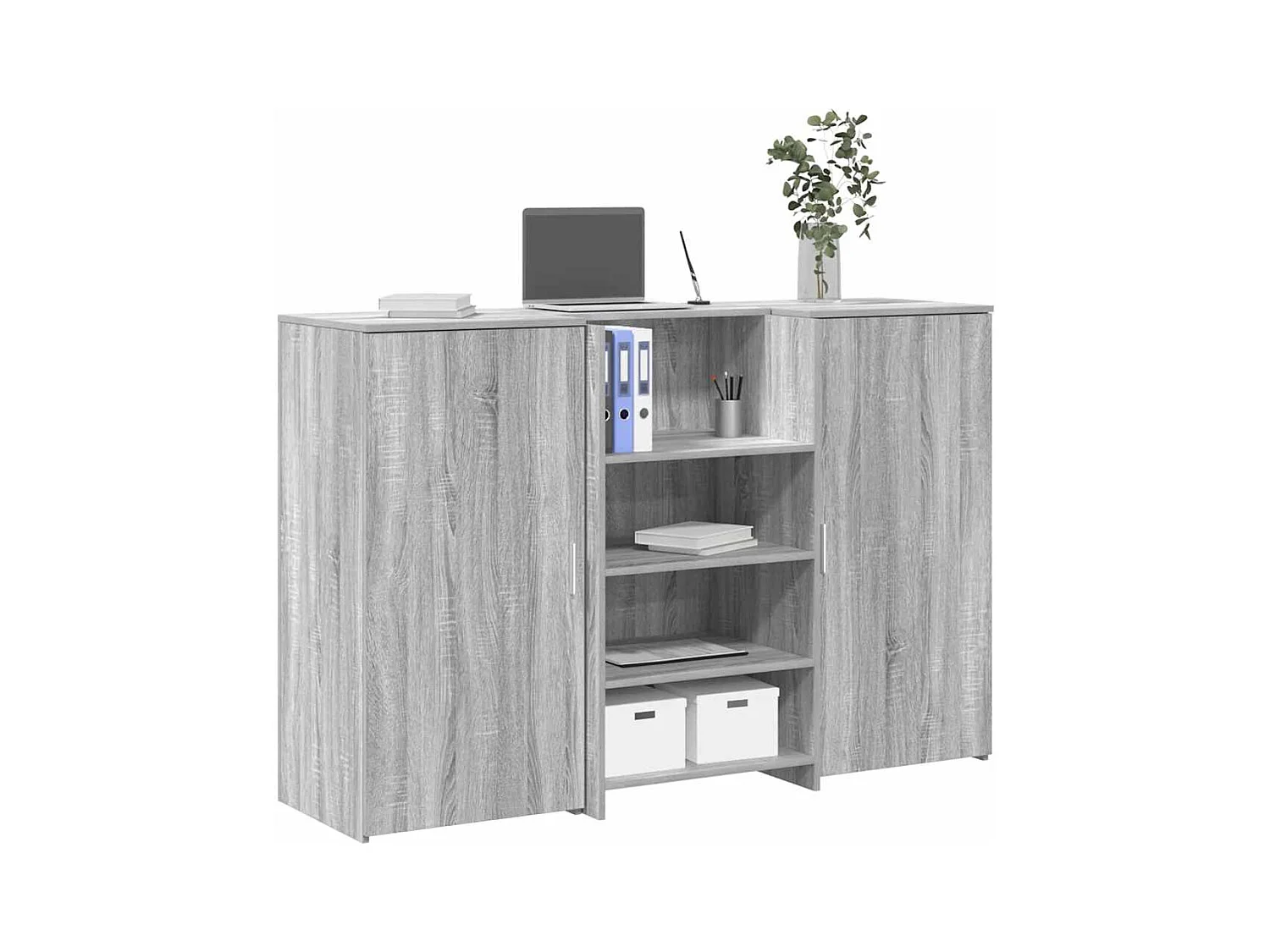 Bureau de réception sonoma gris 155x50x103,5 cm bois ingénierie