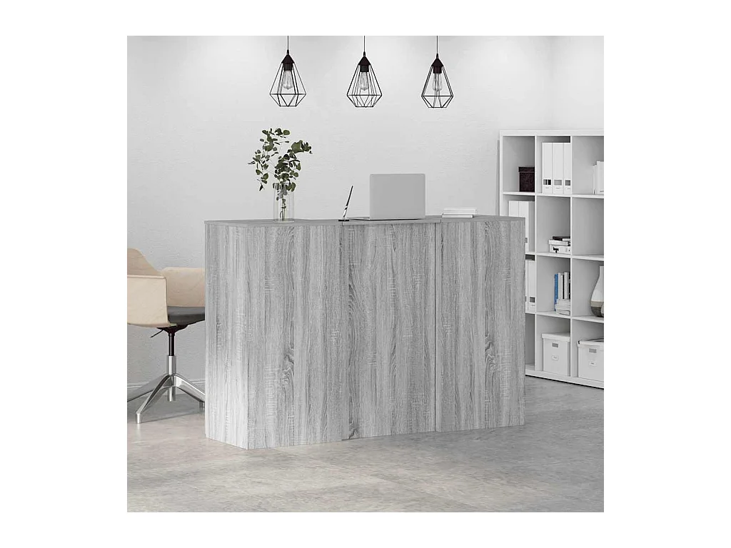 Bureau de réception sonoma gris 155x50x103,5 cm bois ingénierie