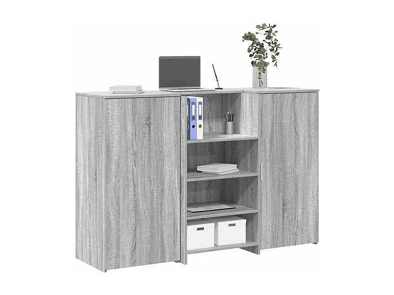 Bureau de réception sonoma gris 155x50x103,5 cm bois ingénierie