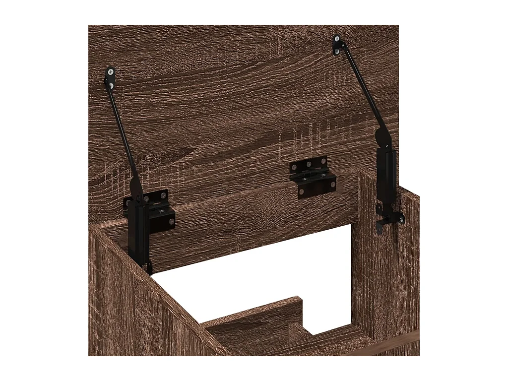 Pupitre et roues et tiroir chêne marron bois d'ingénierie