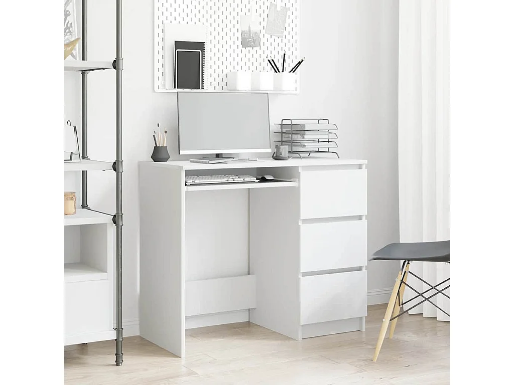 Scrivania bianca 90x45x76 cm in legno ingegnerizzato