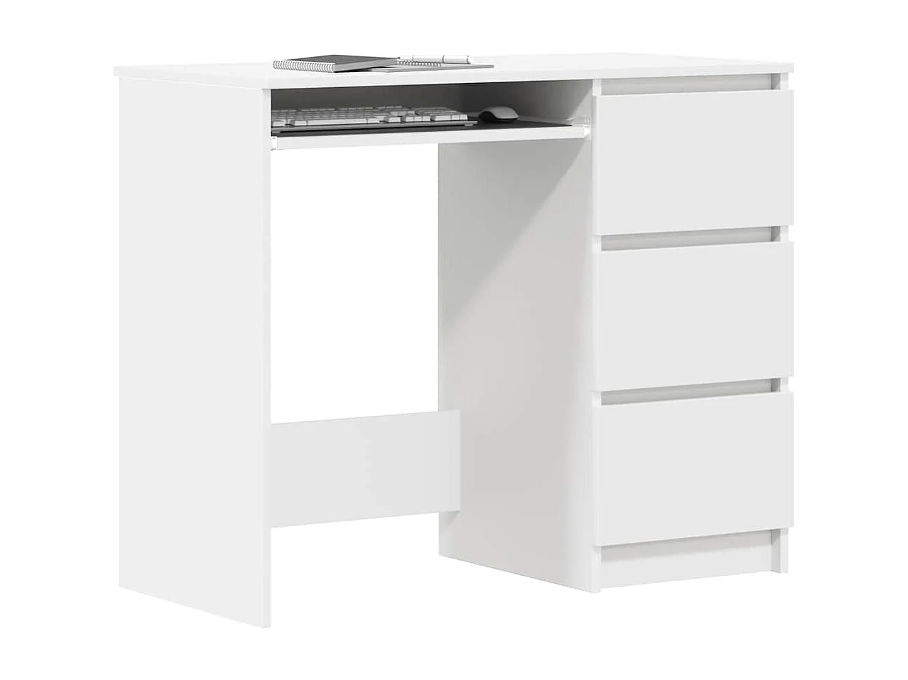 Scrivania bianca 90x45x76 cm in legno ingegnerizzato