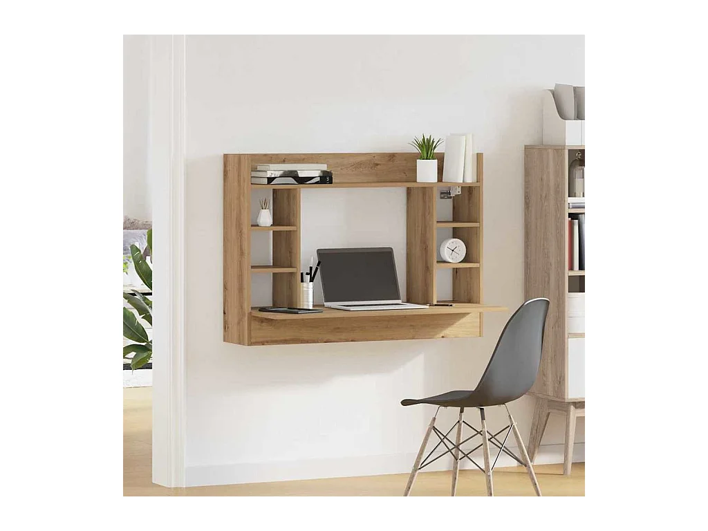 Scrivania da parete in rovere realizzata a mano 105 x 48 x 75 cm Legno ingegnerizzato