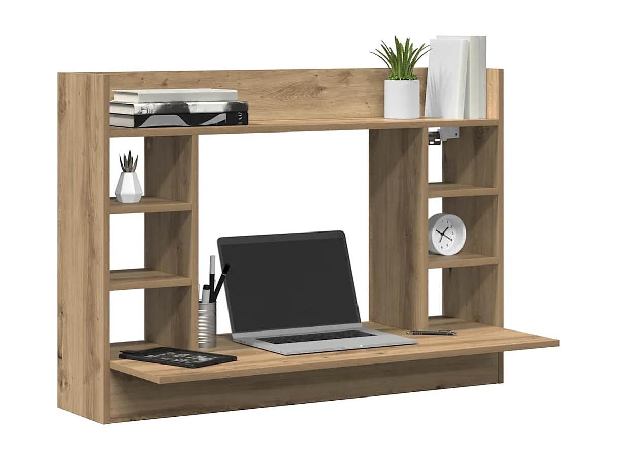 Bureau mural chêne artisanal 105 x 48 x 75 cm Bois d'ingénierie