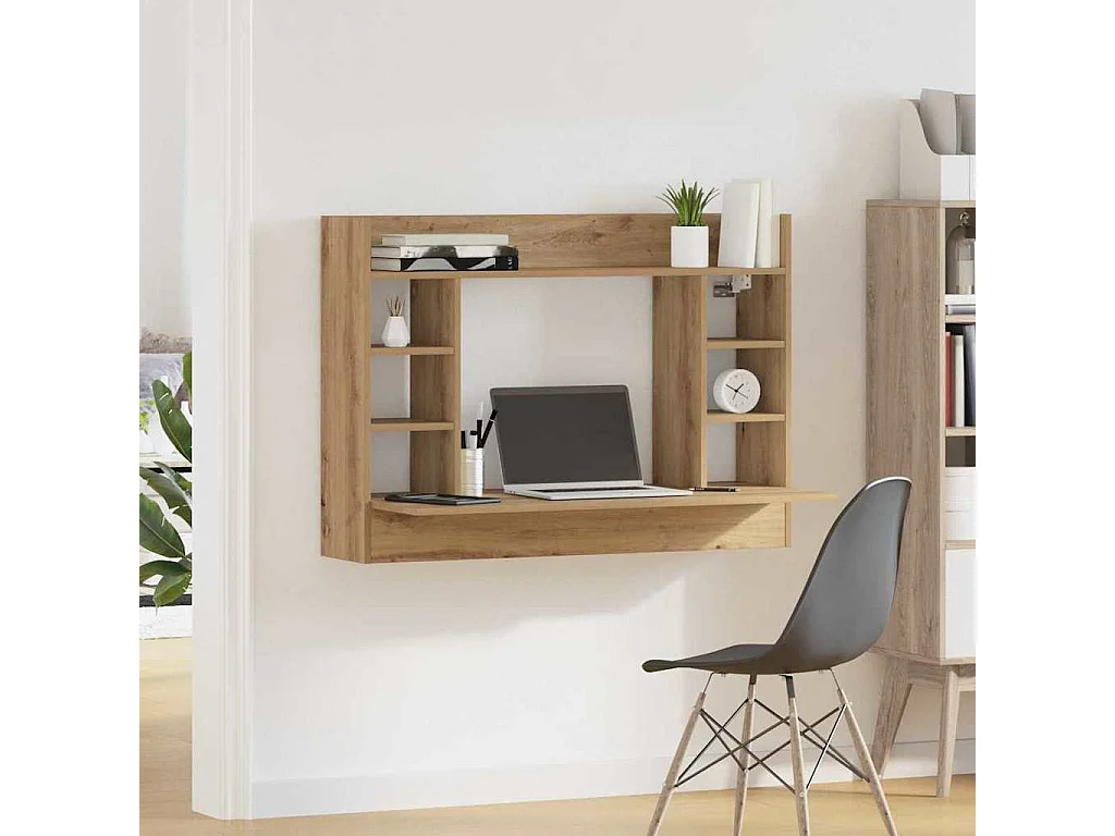 Bureau mural chêne artisanal 105 x 48 x 75 cm Bois d'ingénierie