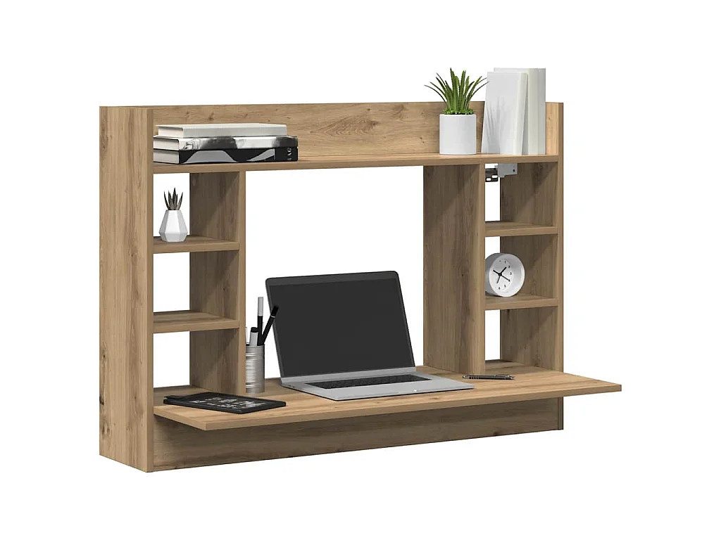 Scrivania da parete in rovere realizzata a mano 105 x 48 x 75 cm Legno ingegnerizzato