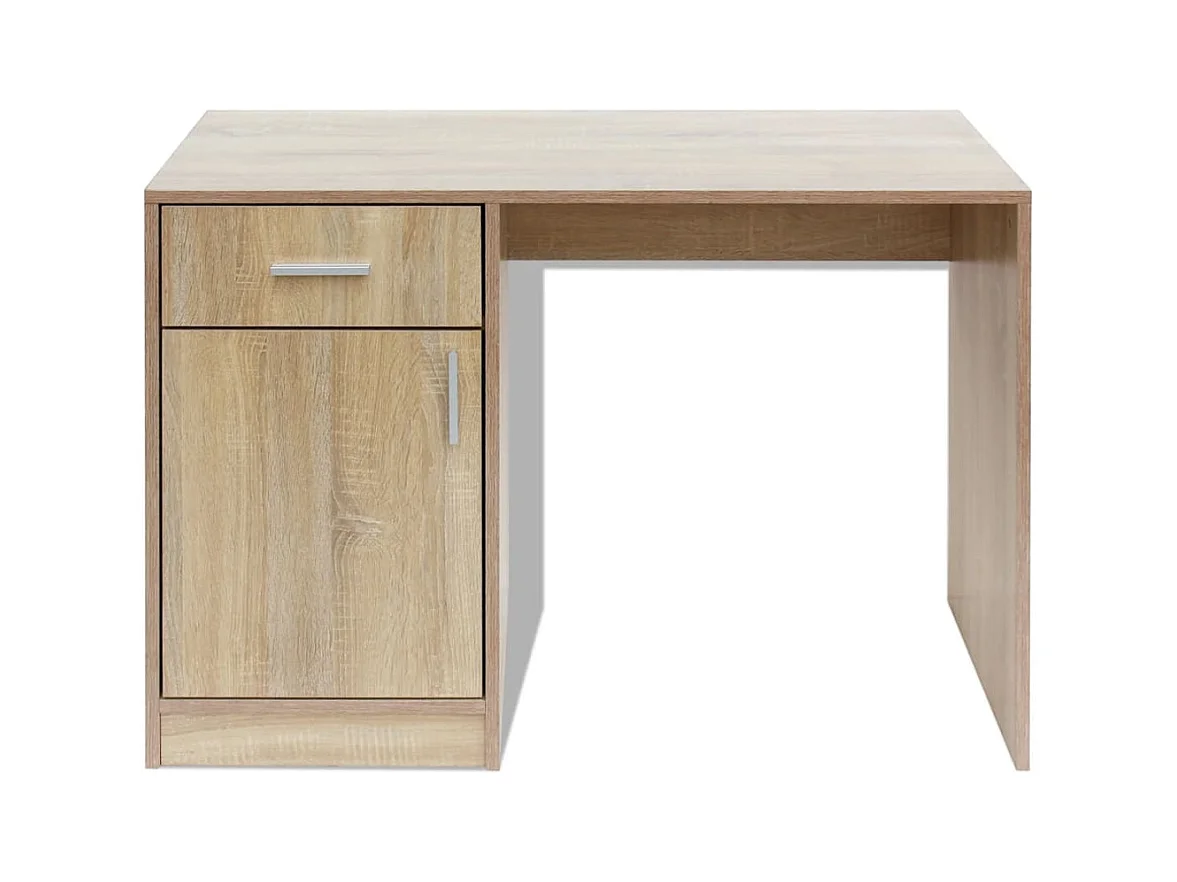 Bureau met lade en kast Eiken 100x40x73 cm