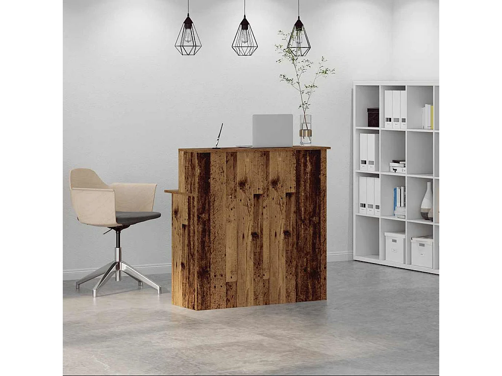 Bureau de réception vieux bois 100x50x103,5cm bois d'ingénierie