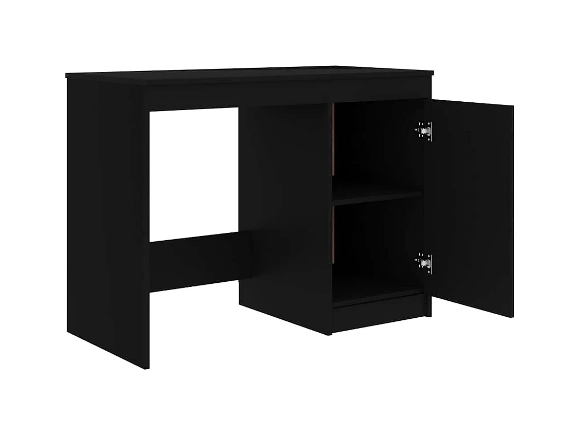 Zwart bureau 100x50x76 cm bewerkt hout