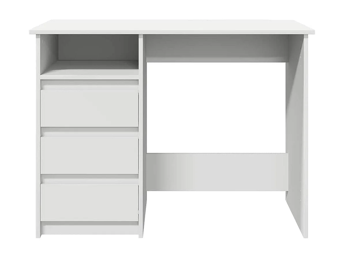 Bureau blanc 102x50x75 cm bois d'ingénierie