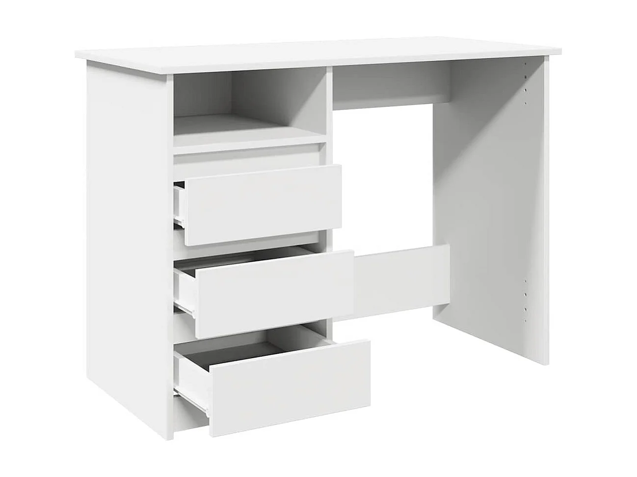 Bureau blanc 102x50x75 cm bois d'ingénierie