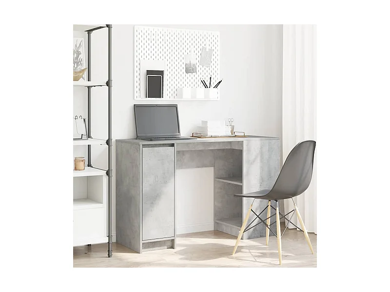 Bureau gris béton 120x42x76 cm bois d'ingénierie