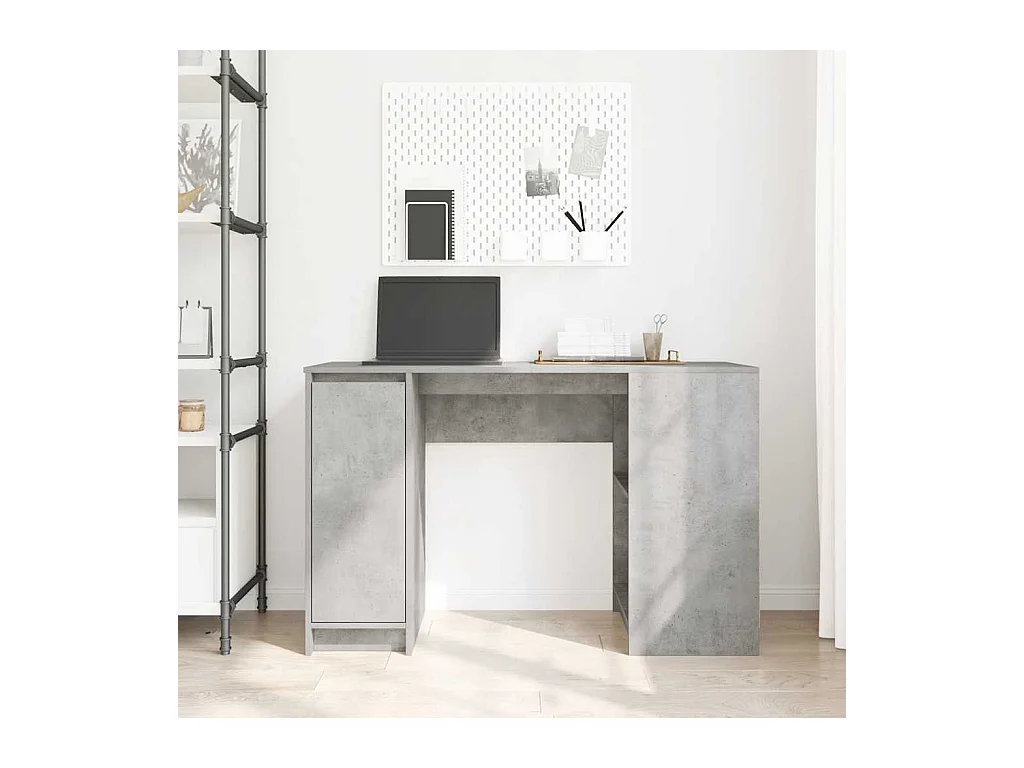 Bureau gris béton 120x42x76 cm bois d'ingénierie