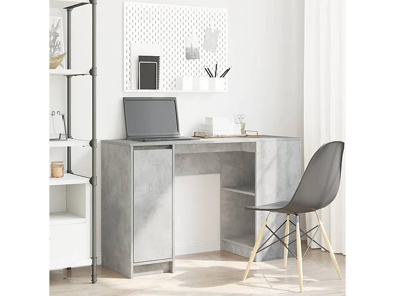Betongrauer Schreibtisch 120x42x76 cm Holzwerkstoff
