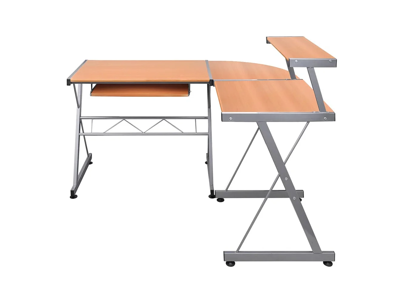 Scrivania angolare per computer marrone 132x112x99cm in legno ingegnerizzato