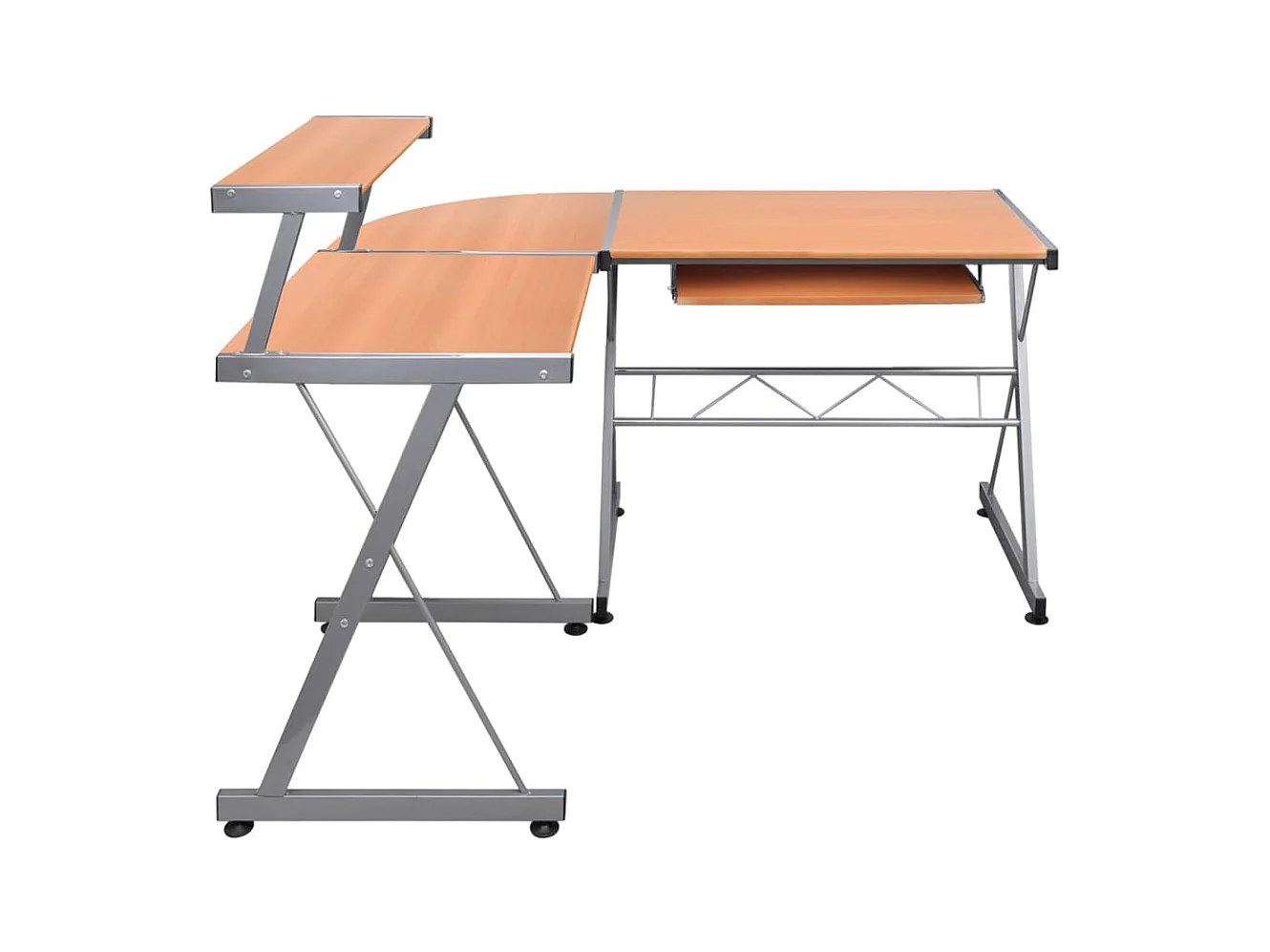 Scrivania angolare per computer marrone 132x112x99cm in legno ingegnerizzato